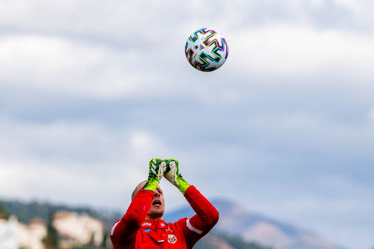 Goalkeeper André Hansen of the Norwegian national football