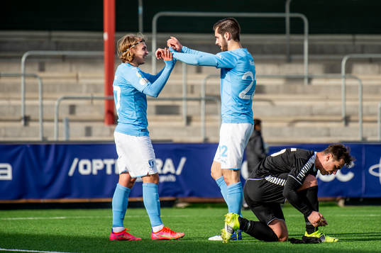 Malmö FFs Sebastian Nanasi och Adi Nalic jublar