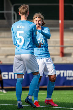 Malmö FFs Sören Rieks och Sebastian Nanasi jublar