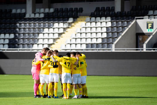 Jönköping samlade innan träningsmatchen i fotboll mellan