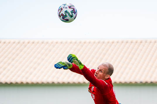 Goalkeeper André Hansen of the Norwegian national football