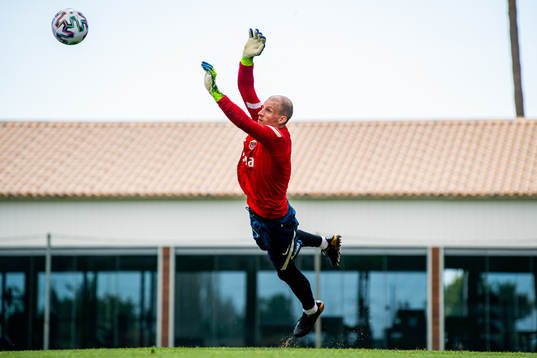 Goalkeeper André Hansen of the Norwegian national football