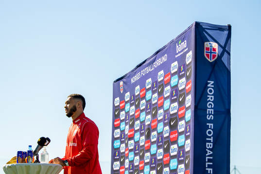 Joshua King of the Norwegian national football team talks