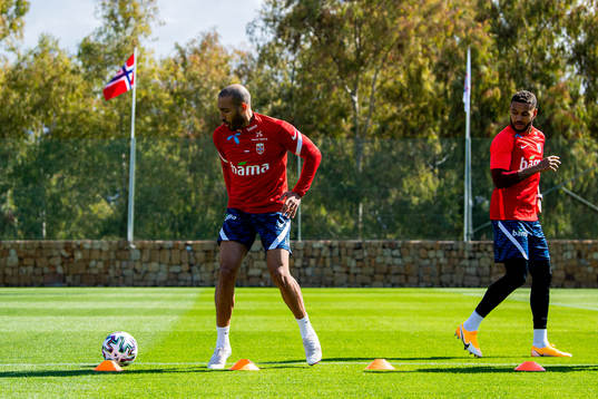 Haitam Aleesami and Joshua King of the Norwegian national