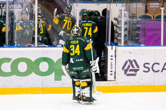 Björklövens målvakt Kevin Poulin deppar