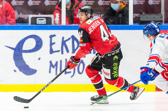 Malmö Redhawks Jesper Jensen Aabo och Oskarshamns Filiph