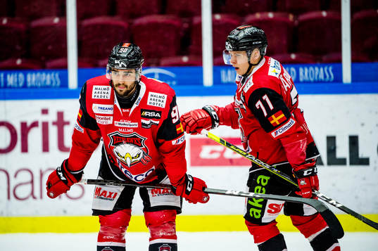Malmö Redhawks Joseph Veleno och Jan-Mikael Järvinen