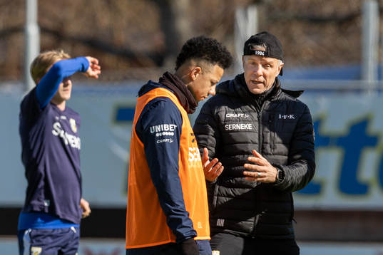 IFK Göteborgs Tobias Sana och tränare Roland Nilsson i