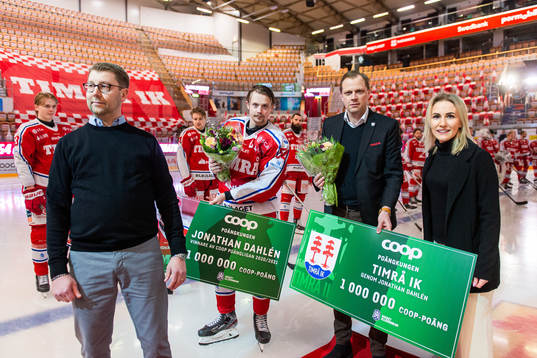 Timrås Jonathan Dahlén för pris då han blivit seriens