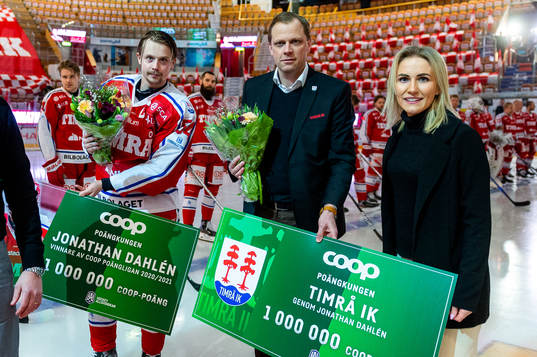 Timrå och Jonathan Dahlen  tilldelas pris för årets