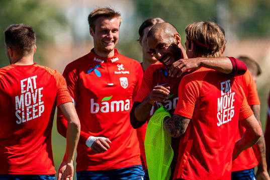 Haitam Aleesami and Patrick Berg of the Norwegian national