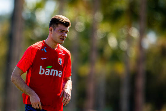 Alexander Sørloth of the Norwegian national football team