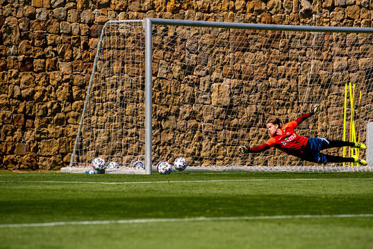 Goalkeeper Ørjan Håskjold Nyland of the Norwegian