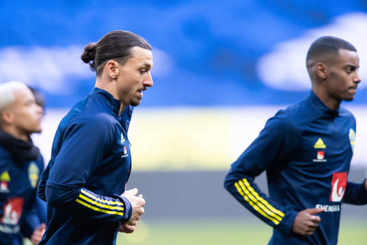 Zlatan Ibrahimovic and Alexander Isak of the Swedish