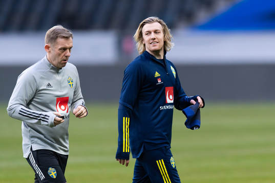 Performance manager Paul Balsom and Emil Forsberg of the