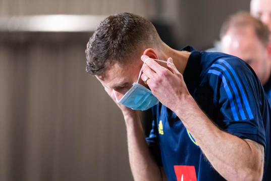 Marcus Berg of the Swedish national football team puts