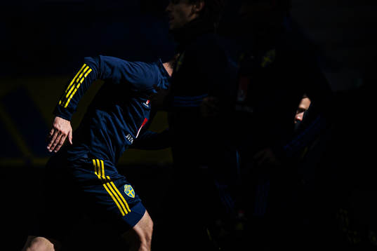 Andreas Granqvist (L) and Kristoffer Olsson (R) of the