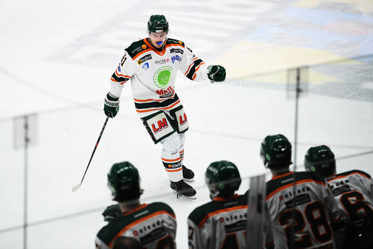 Kristianstads Malte Sjögren jublar