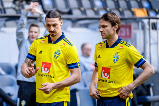 Zlatan Ibrahimovic and Albin Ekdal of the Swedish national