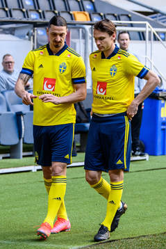 Zlatan Ibrahimovic and Albin Ekdal of the Swedish national