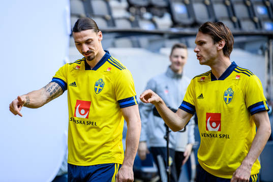 Zlatan Ibrahimovic and Albin Ekdal of the Swedish national