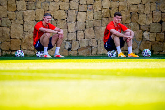 Erling Braut Haaland and Alexander Sørloth of the