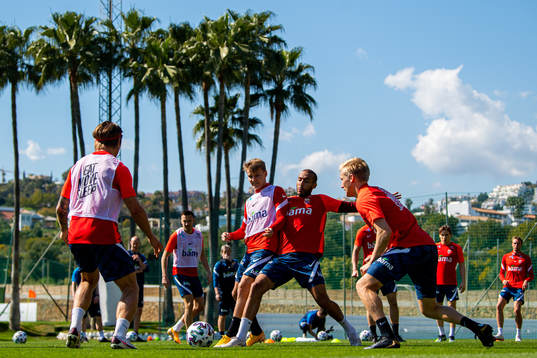 Martin Ødegaard and Haitam Aleesami of the Norwegian