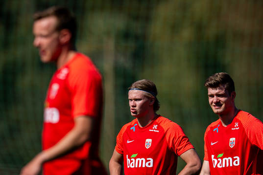 Erling Braut Haaland and Alexander Sørloth of the