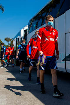 Iver Fossum of the Norwegian national football team wearing