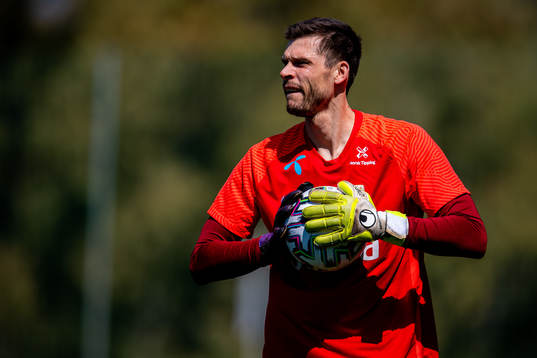 Goalkeeper Rune Almenning Jarstein of the Norwegian