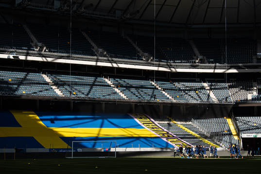 General view of the Swedish national football team’s