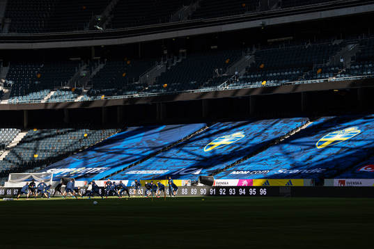 General view of the Swedish national football team’s