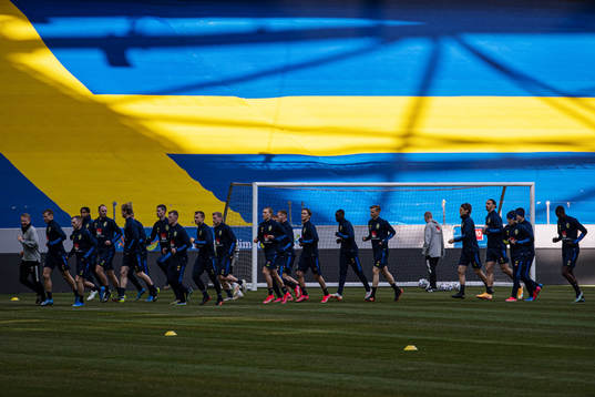 General view of the Swedish national football team’s