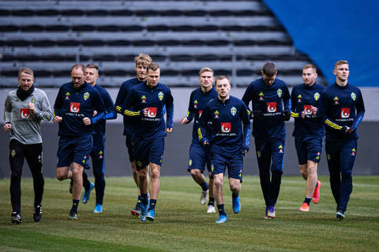 Viktor Claesson, Sebastian Larsson and Emil Krafth of the