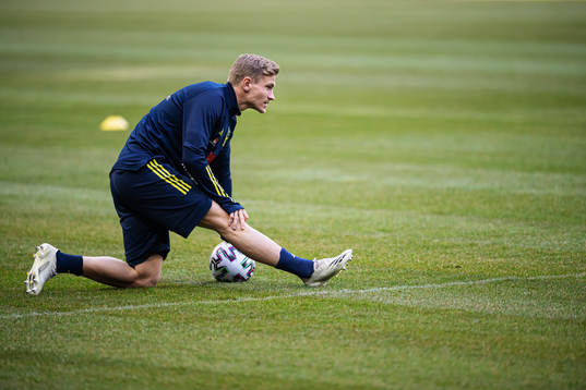 Carl Starfelt of the Swedish national football team