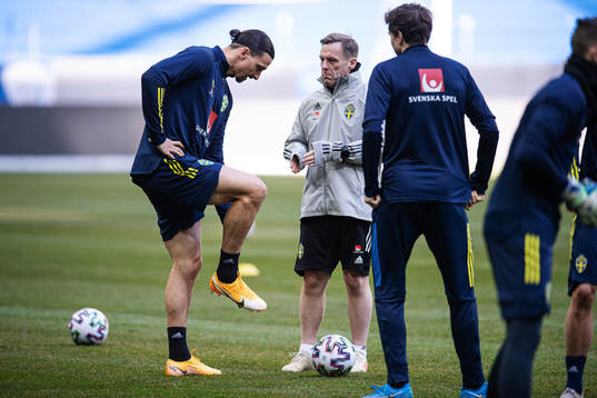 Zlatan Ibrahimovic and performance manager Paul Balsom of