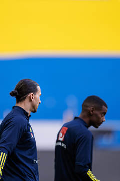 Zlatan Ibrahimovic and Alexander Isak of the Swedish