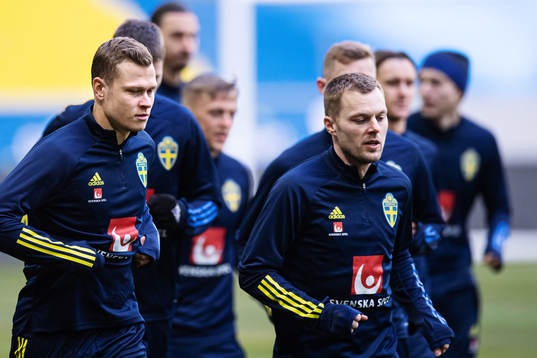 Viktor Claesson and Sebastian Larsson of the Swedish
