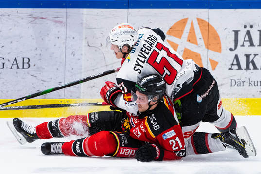 Luleås Juhani Tyrväinen och Malmö Redhawks Emil