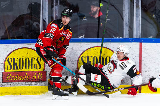 Luleås Oscar Engsund och Malmö Redhawks Matt Puempel