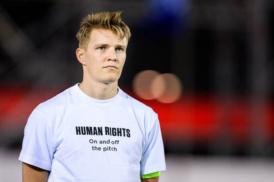 Martin Ødegaard of Norway wearing a t-shirt with the