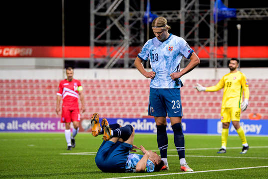 Martin Ødegaard and Erling Braut Haaland of Norway