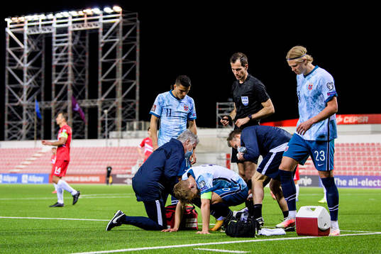 Martin Ødegaard of Norway in pain
