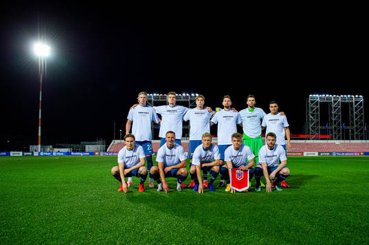 Norway's starting eleven pose for a team photo of Norway