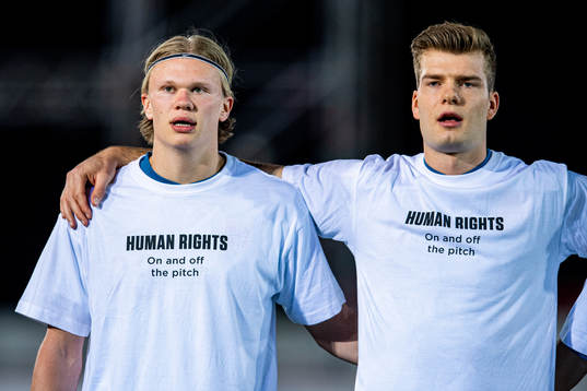 Erling Braut Haaland and Alexander Sørloth of Norway