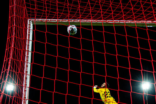 Goalkeeper Dayle Coleing of Gibraltar