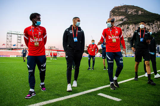 Tokmac Nguen, Ruben Gabrielsen and Haitam Aleesami of Norway
