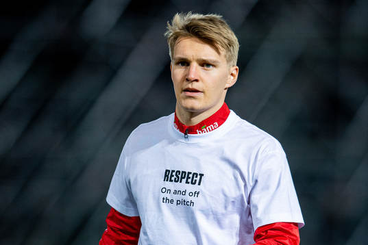 Martin Ødegaard of Norway wearing a t-shirt with the
