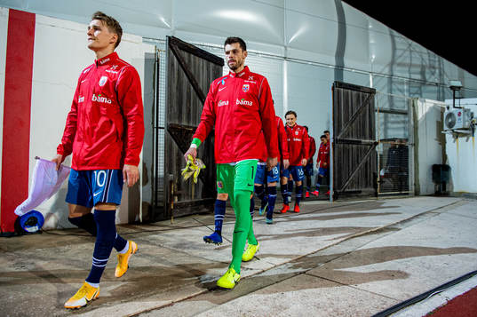 Martin Ødegaard and goalkeeper Rune Almenning Jarstein of