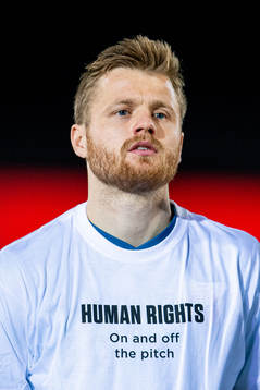 Fredrik Midtsjø of Norway wearing a t-shirt with the